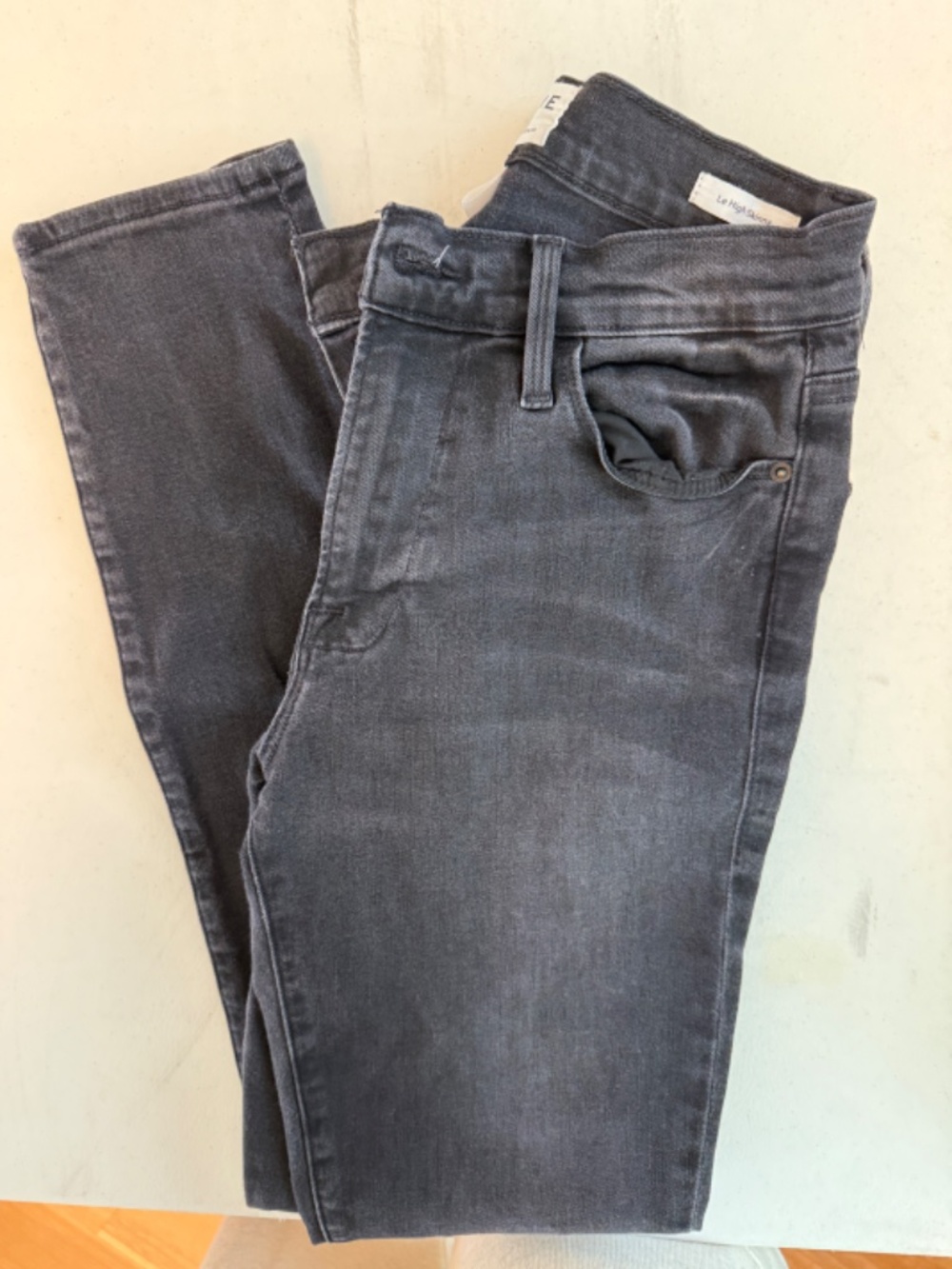 FRAME Le High Skinny Ultra Stretch Denim Ankle Black Jeans